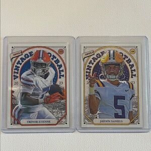 Onyx Trevor Etienne #OVTE & Jayden Daniels #OVJD Football Trading Cards